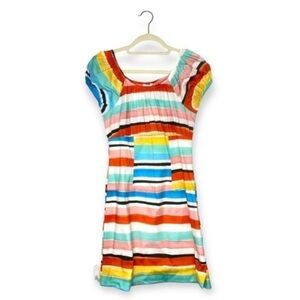 Caroline Constas dress Calla mini cap sleeve rainbow stripe women’s M